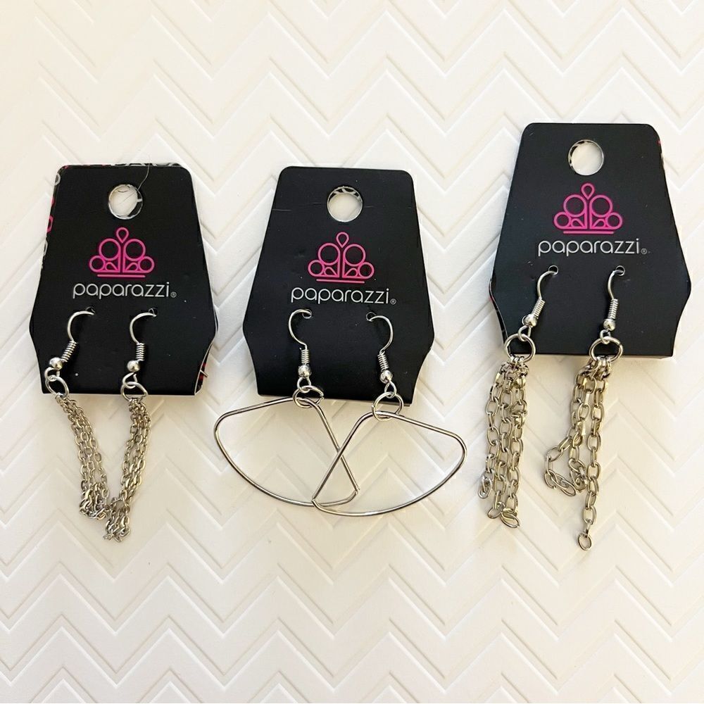 Paparazzi Dangle Earring Bundle, Silver